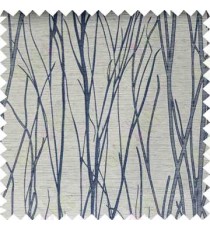 Blue Grey Twigs Design Poly Main Curtain Designs